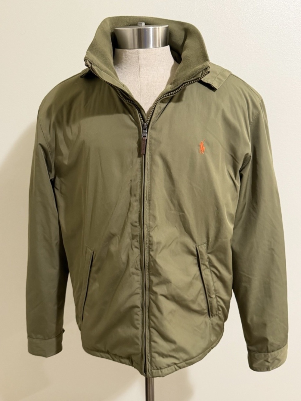 Vintage Polo Ralph Lauren Perry Jacket Mens XL Olive Green Fleece Lined